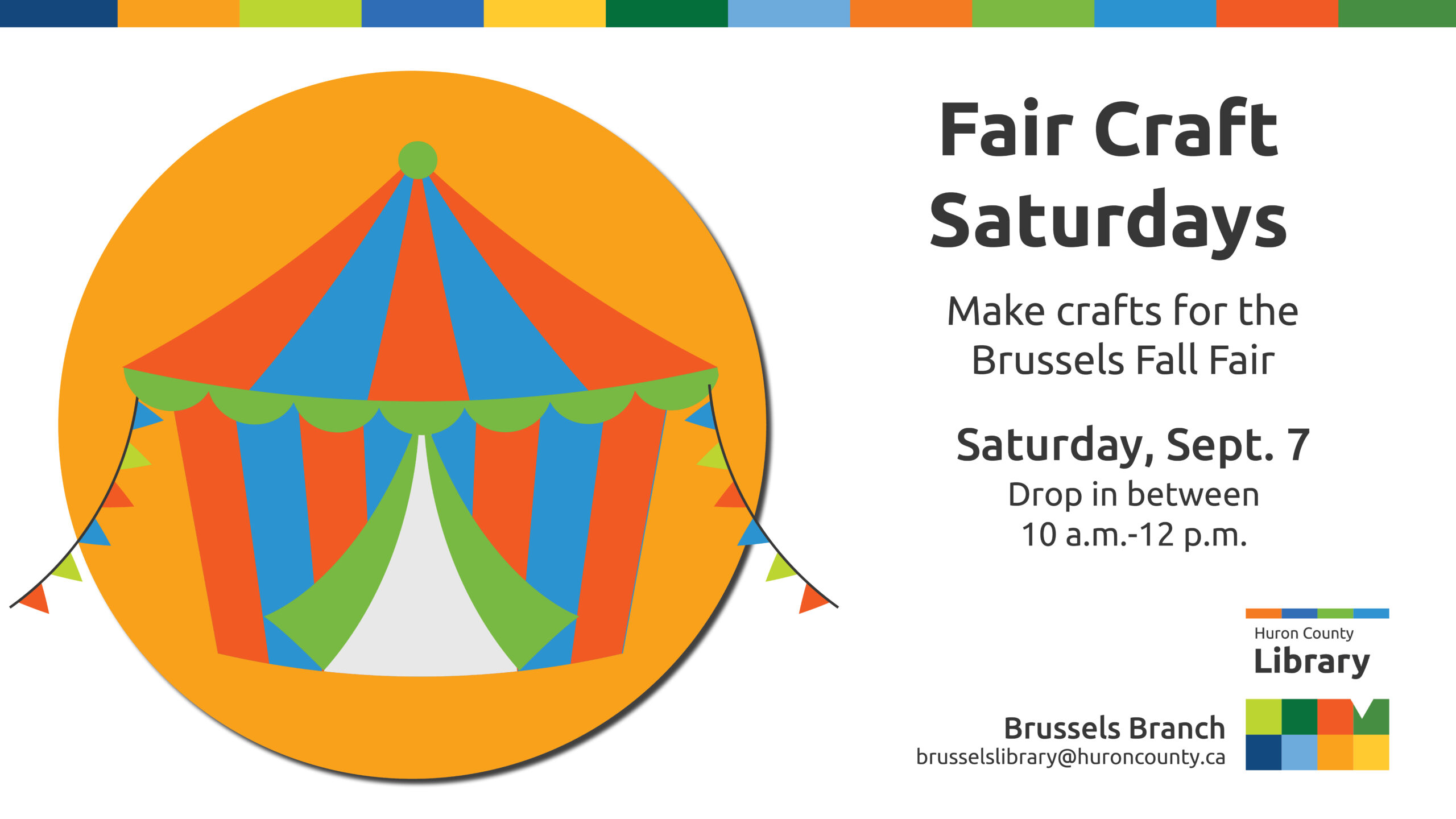 Illustration of a circus tent with text promoting Fair Crafts at Brussels