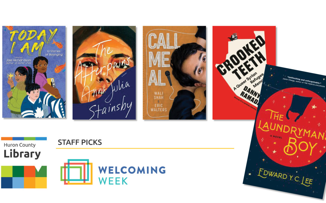 A selection of images promoting books related to Welcoming Week