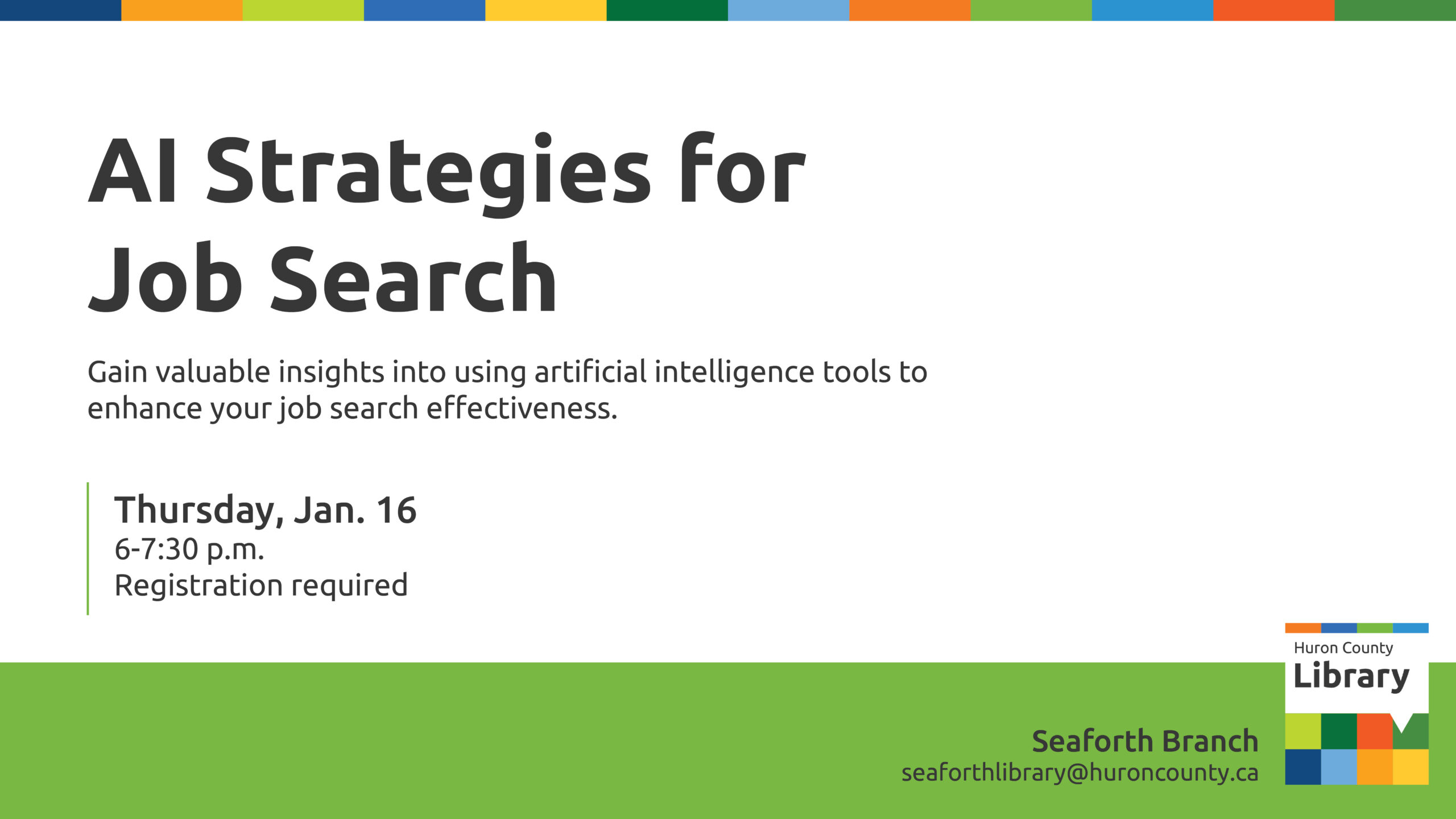 Text promoting AI Strategies for Job Search at Seaforth